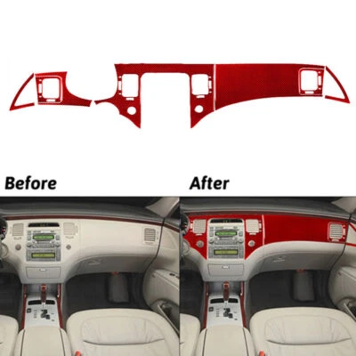 Kit de cubierta de tablero interior de fibra de carbono rojo de 7 piezas para Hyundai Azera 2006-2011 Foto 1 de 4