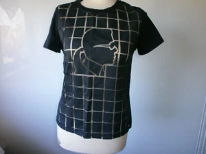 Ladies Karl Largerfeld Silhouette Black T-shirt - Size 8/10 - Picture 1 of 6