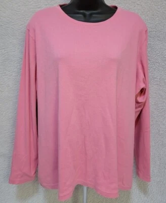 St John's Bay Womens Shirt Top Blouse Size 1X Pink - Image 1 of 4