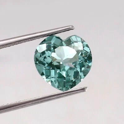 AAA Natürlich Makellos Grün Paraiba Turmalin Lose Herz Edelstein Schnitt 9x9 MM - Bild 1 von 4