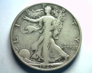 1920-S WALKING LIBERTY HALF VERY FINE VF NICE ORIGINAL COIN BOBS COINS FAST SHIP - Picture 1 of 2