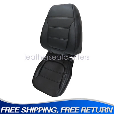 Replacement 2011-2017 For VW Jetta Driver Bottom & Top Leather seat cover Black - Image 1 of 4