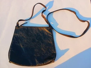 B May Strappy Pouch Crossbody Bag Purse Floral Embossed Chocolate Black Color - Picture 1 of 6