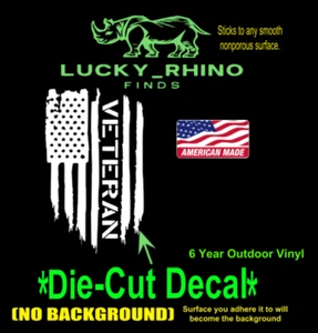 Veteran Tethered Flag USA Military USA Car Window Vinyl Decal Bumper Sticker - Picture 1 of 4