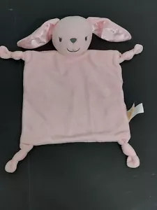 🐻A70-Dan Dee Pink Bunny Rabbit Security Blanket Lovey Plush Rattle Knotted - Picture 1 of 5