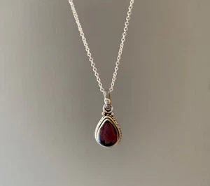 Granate Hecho a Mano Diseñador Colgante Plata de Ley 925 Joyería Regalo Para Ella - Imagen 1 de 4