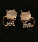 Rose Gold Plated Kitty Cat Ear Stud Earrings NWOT