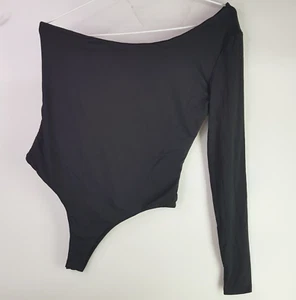 MESHKI Bodysuit Top 3 Pack Bundle Womens S/L Black Asymmetrical Slim Stretch - Picture 1 of 10