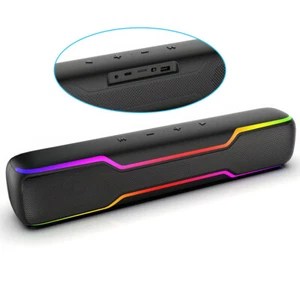 3.5mm Wired Home Sound Bar Subwoofer Theater Soundbar Bluetooth Speaker Desktop - Picture 1 of 14