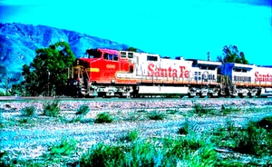 ORIGINAL KODACHROME SLIDE ATSF C44-9W #696 CAJUN PASS, CA DECEMBER 27, 1994 - Picture 1 of 1