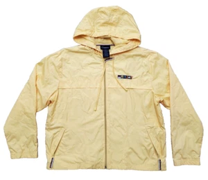 Catalina Windbreaker Jacket Womens Large Yellow Full Zip Hood Pockets Mesh Lined - Picture 1 of 11