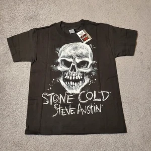 Vintage WWE Shirt boys Small Black Stone cold Steve Austin WWF Wrestling Youth - Picture 1 of 9