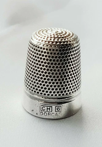 Silver THIMBLE ~ Charles Horner (CH) DORCAS ~ Size 6 Cover