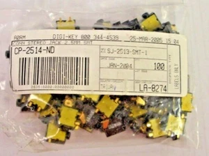 (50 PIECE LOT) SJ-2513-SMT, CUI, CONN JACK STEREO 2.5MM SMD R/A - Picture 1 of 1