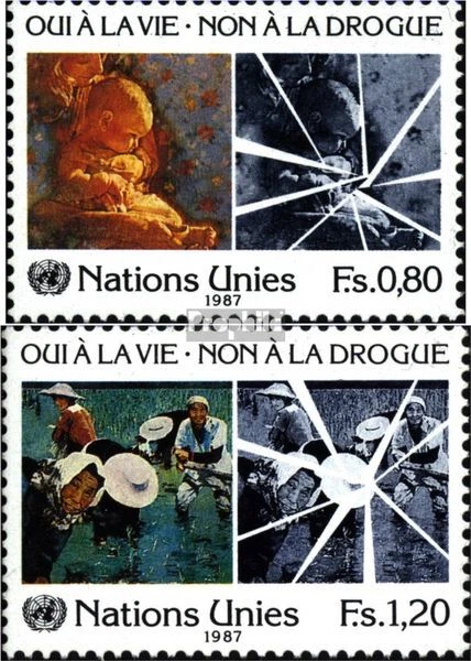 Naciones Unidas - Ginebra 156-157 sobres primer día 1987 contra Droga - Imagen 1 de 1