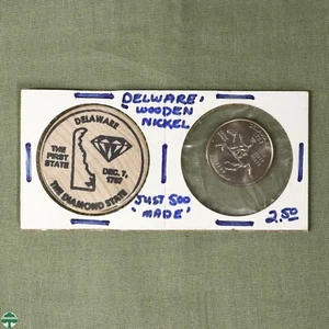1999-D Delaware State Quarter & Delaware Wooden Nickel - Picture 1 of 2