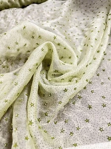 ITALIAN 100% SILK SEQUIN EMBROYDRY Organza~100% Silk, Dressmaking~45” Wide~UK953 - Picture 1 of 15