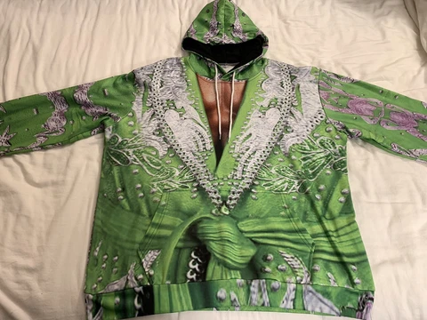 Nature Boy Ric Flair hoodie sweatshirt green entrance robe Men’s Large L WWE WCW Cover