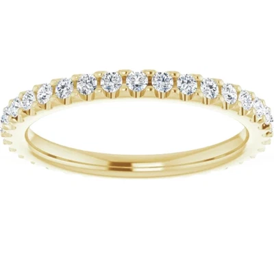 Anillo de eternidad apilable de diamantes de 3/8 quilates de oro amarillo de 14 k para mujer Foto 1 de 4
