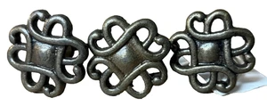 3pc Celtic Knot Weave Drawer Knob Pull Metal 1.5"w /2.5"deep - Picture 1 of 2