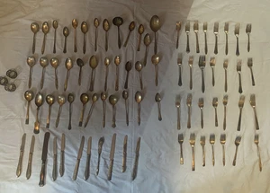 Vintage silverware lot - spoons, forks, butter knives - Nation silver company - Picture 1 of 8