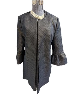 IMNYC Dress Suit Size 14 Two Piece Set Pockets Easy Care Sparkle Gold Glitter - Image 1 of 4