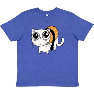 Inktastic Sushi Cat Youth T-Shirt Japan Kawaii Kitten Tee Kids Children Child - Picture 1 of 2