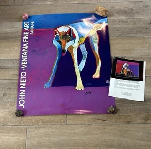 Fine Poster-John Nieto “God’s Dog Wolf” Signed By Artist 24” X 30” Santa Fe - Picture 1 of 9