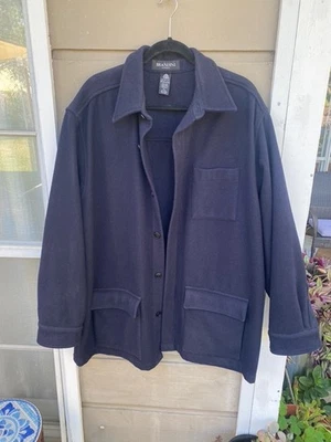 Brandini Woolmark XL Hombre Chaqueta de Lana Abrigo Azul Botón Frontal Chaqueta de Crucero Foto 1 de 3