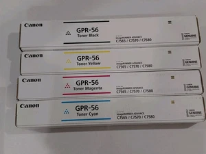 4 tóneres OEM Canon iR ADVANCE C7565i, C7570i, C7580i GPR-56 CMYK nuevos sellados - Imagen 1 de 5