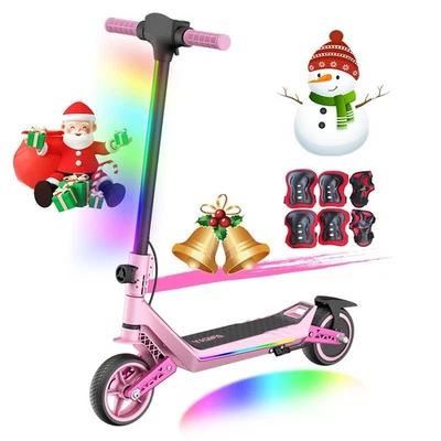 MARKENLOS Elektroroller Kinder 6-12 Jahren Elektroscooter 130W Klappbar LED E Roller Rosa