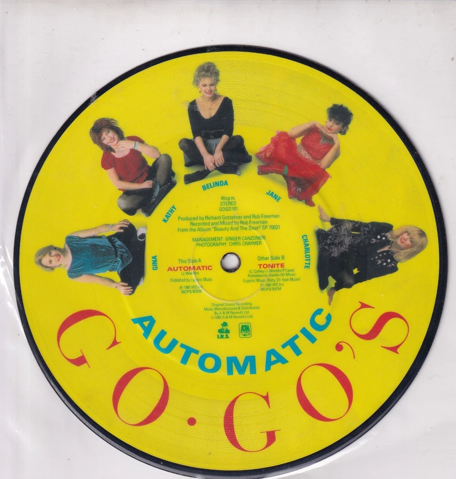Go Go's "Automatic/Tonite" 45 rpm Picture Disc Foto 1 de 1