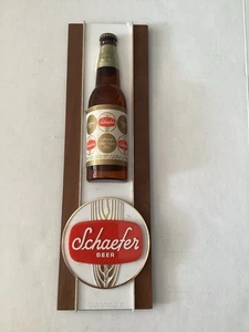 Coppia Insegna Pubblicitaria Vintage Schaefer Birra 3D Bar 17x5 - Foto 1 di 2