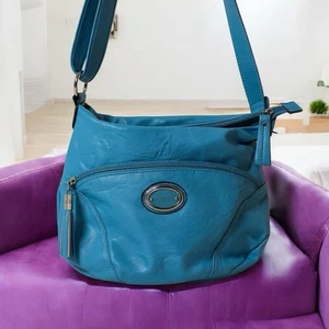 Rosetti Crossbody Handbag Purse Bag TEAL Blue Multiple Pocket Soft Clean! - Picture 1 of 11