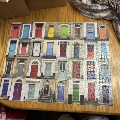 Melissa & Doug 1000 Piece Puzzle KNOCK KNOCK Colored Doors, Complete 29" X 23" - Image 1 of 4