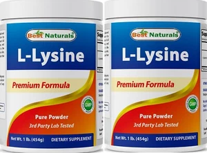 2 Pack Best Naturals L-Lysine 1 Lb Powder - Picture 1 of 7