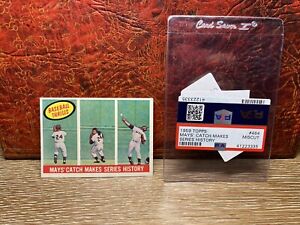 1959 Topps Set Break #464 - Mays' Catch Makes Series History MISCUT Rare