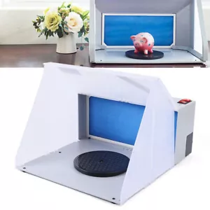 Portable Airbrush Studio Spray Booth Paint Sprayer Filter with/ Rotary Turntable - Imagen 1 de 10