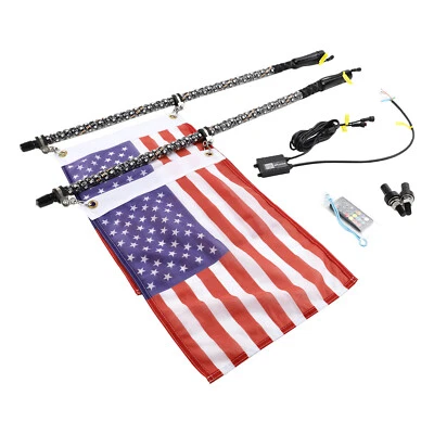 Antena de 2*3 pés RGB LED chicote luzes com bandeira controle remoto para Polaris RZR UTV - Imagem 1 de 4