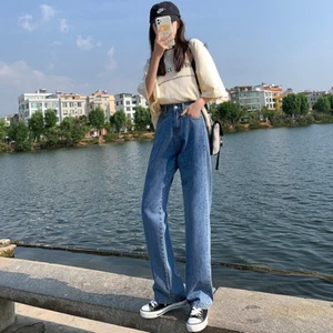 Women Vintage Denim Jeans Pants Boyfriend Size 2-12 Blue Straight Leg New - Picture 1 of 25