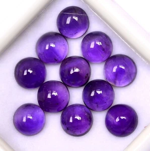 15.60 Cts Natural Amethyst Round Cabochon 7 mm Lot 11 Pcs Calibrated Gemstones - Picture 1 of 4