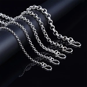 925 Sterling Silber Rolo Kette Halskette 3,5 mm 4 mm 5 mm 6 mm 8 mm 10 mm 18"- 40" - Bild 1 von 6