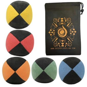 5 x 110g Cascade Suede Pro Thud Juggling Balls & Bag - Beginner Juggling Set - Picture 1 of 18