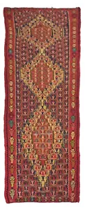 Sennah Vintage Geometric Hand Weaved Runner Kilim 2.5 x 7 ft ft SR 1682 - Picture 1 of 6
