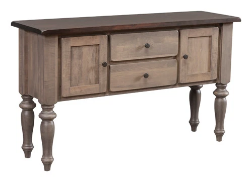 Aparador servidor Amish Country Farmhouse madera maciza gris 2 tonos 60" serenidad Foto 1 de 2