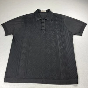 Good Time Vintage Mesh Disco Tanz Poloshirt schwarz Herren Größe 52 One Pocket - Bild 1 von 17
