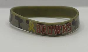 Cleveland Browns Camo Support Our Troops Silicone Bracelet - Picture 1 of 1
