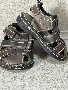 Faded Glory Infant Toddler Boys Closed Toe Vented Sandals Brown Casual  Size 3 - Picture 1 of 5