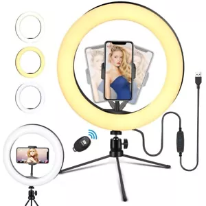 Wanocean 10 inch Selfie LED Ring Light with Tripod Stand for Phone Live Makeup - Picture 1 of 12