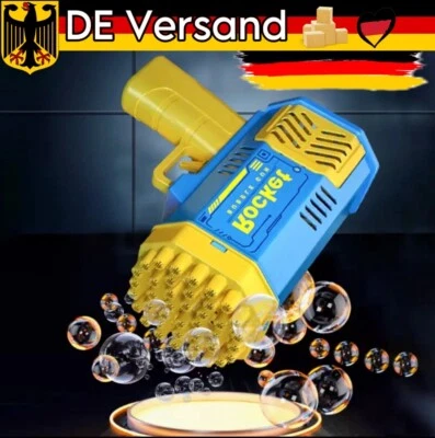 Bubble Gun 40 Loch Elektrische Seifenblasengerät Kinder Outdoor Spielzeug  LED - Bild 1 von 4